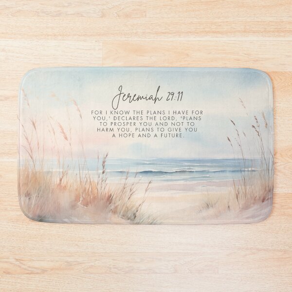 Item preview, Jeremiah 29:11 Beach Dunes Printable Art - Inspirational Bible Verse on Pastel Watercolor Beach Background - designed and sold by charlottebatino.