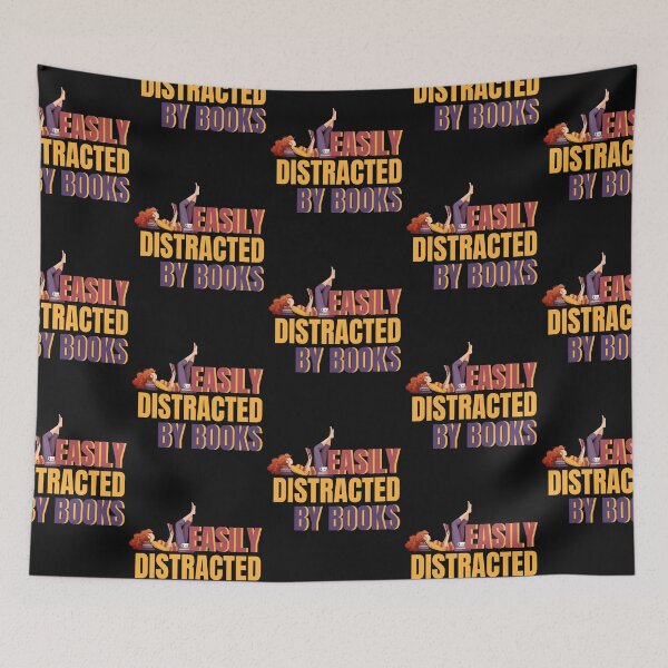 Item preview, Easily Distracted By Books designed and sold by heartfeltarts93.