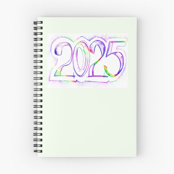 Item preview, 2025 colorful rainbow handwritten lettering | 2025 number year handlettering designed and sold by lausn.