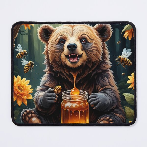 Item preview, Bear with jar of honey and bee designed and sold by Jbl55.