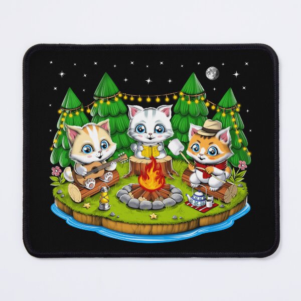 Item preview, Kawaii Cats Forest Camping designed and sold by underheaven.