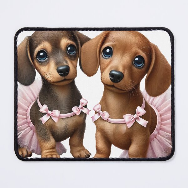 Item preview, Fluffy dachshund puppies in adorable pink tutus designed and sold by toypoodlemom.