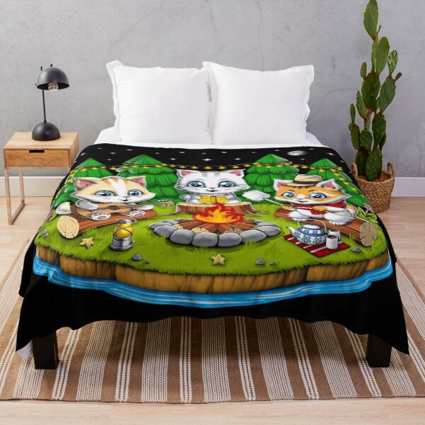 Item preview, Kawaii Cats Forest Camping designed and sold by underheaven.