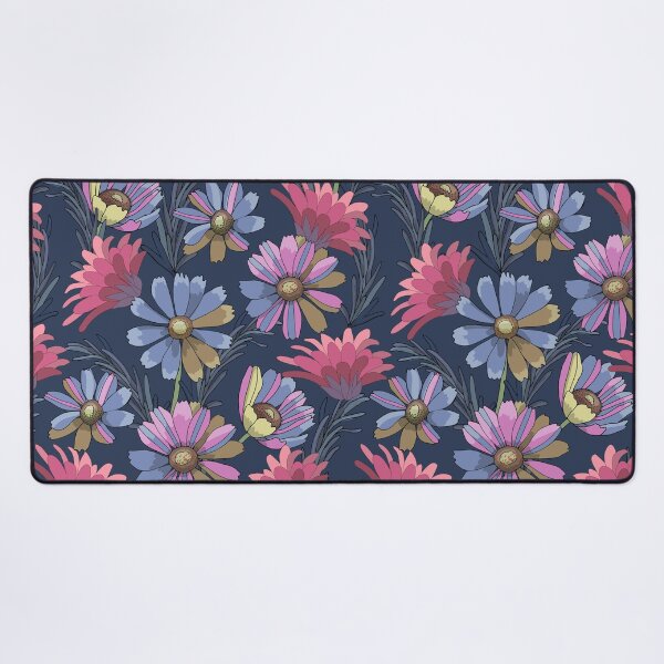 Item preview, patrón de flores rosas y azules designed and sold by Arne Smet.