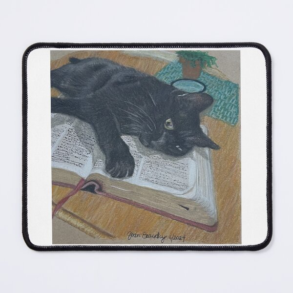 Item preview, JBA-Suki laying on bible designed and sold by JoanBeaudryART.