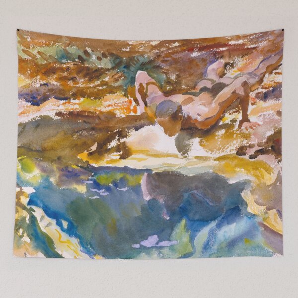 Item preview, John Singer Sargent: Man and Pool, Florida still life portrait watercolor painting designed and sold by Jéanpaul  Ferro.