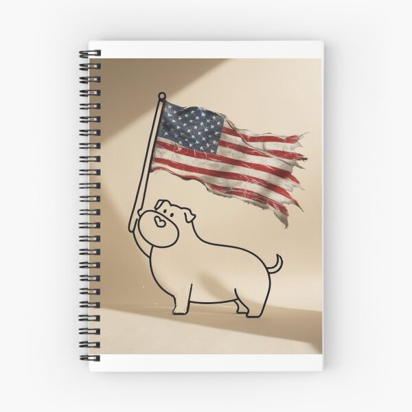Item preview, Patriotic dog waves an American flag  designed and sold by Eeconte.