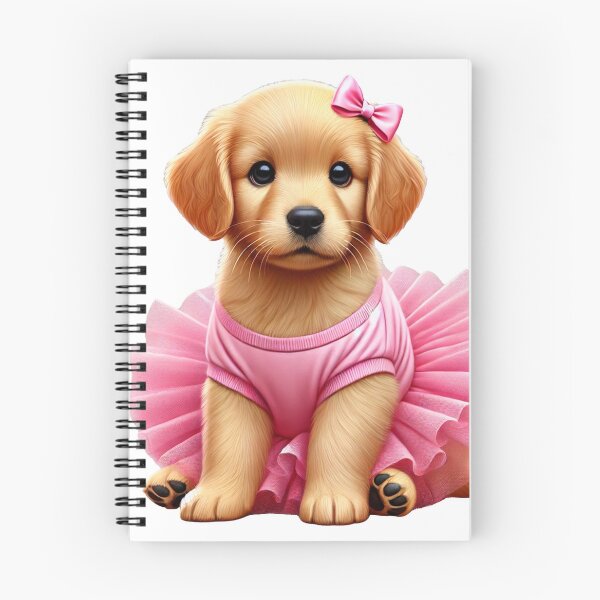 Item preview, Sweet golden retriever puppy looking graceful in a pink tutu designed and sold by toypoodlemom.
