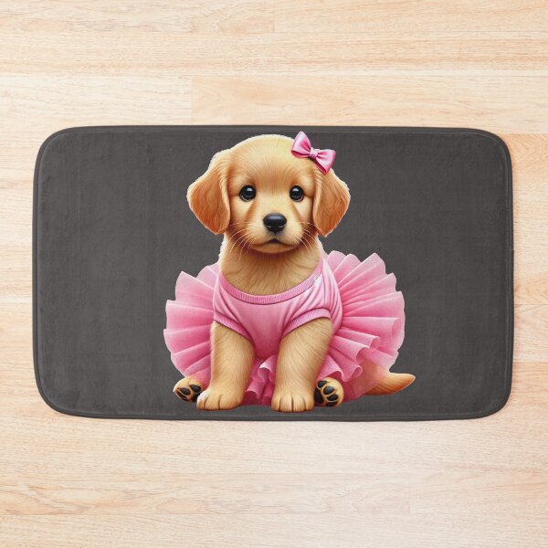 Item preview, Sweet golden retriever puppy looking graceful in a pink tutu designed and sold by toypoodlemom.