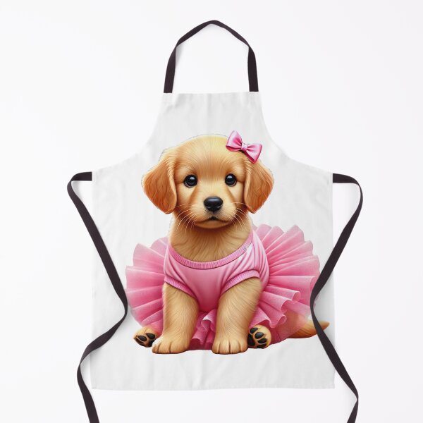 Item preview, Sweet golden retriever puppy looking graceful in a pink tutu designed and sold by toypoodlemom.