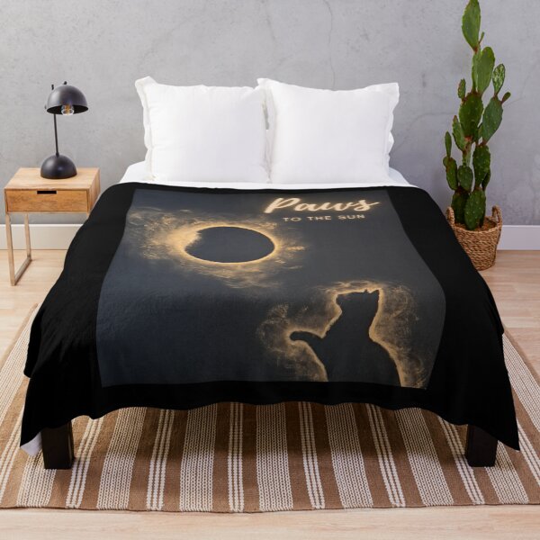 Item preview, Minimalist Oil Painting Eclipse of the Sun Cat Gold Paws to the Sun T-Shirt designed and sold by kkjustpaint.