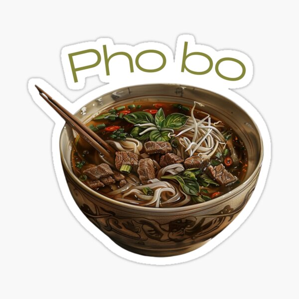 Item preview, Vietnamese Pho Bo Southern Style digital art sticker designed and sold by Duo Dang Studio.