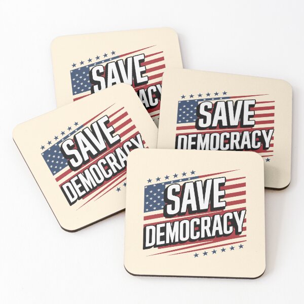Item preview, Save Democracy - Bold Political Statement Artwork for Freedom and Justice designed and sold by FebricFusion.