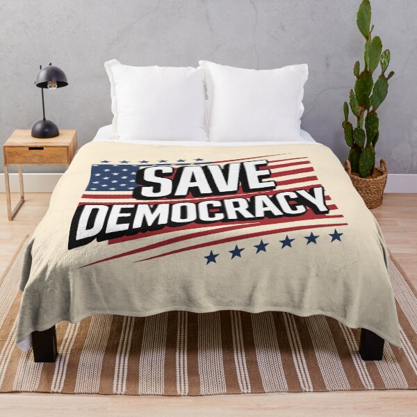 Item preview, Save Democracy - Bold Political Statement Artwork for Freedom and Justice designed and sold by FebricFusion.