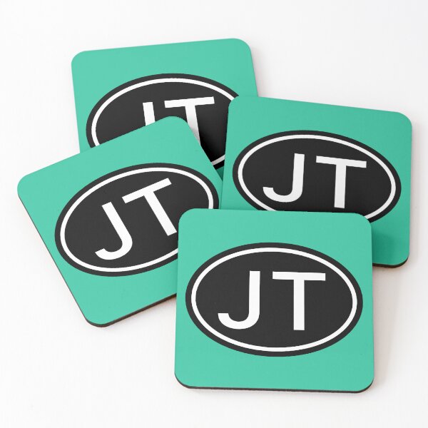 Item preview, JT Initials Monogram Oval White Letters designed and sold by Jeallan Designs.