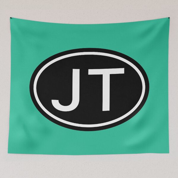 Item preview, JT Initials Monogram Oval White Letters designed and sold by Jeallan Designs.