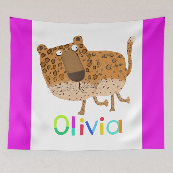 Item preview, Olivia, Personalized Name Art with Comic Cheetah by Artist Carla Daly designed and sold by Carla Daly.