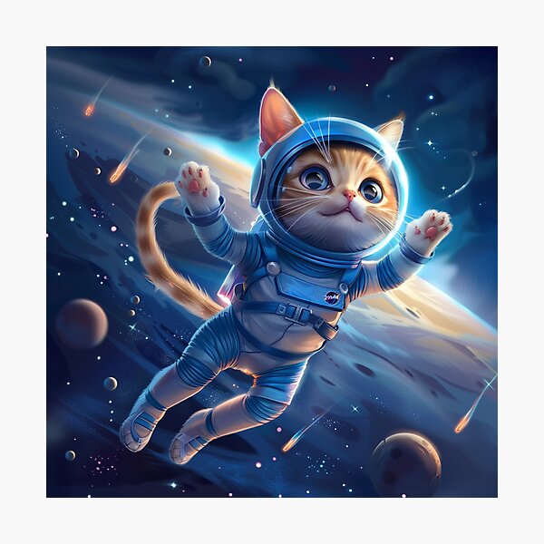 Item preview, Astronaut Kitty Cat in Space designed and sold by JummerLamb.