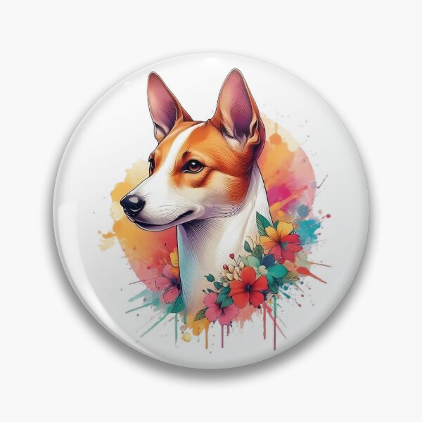 Item preview, A beautiful Basenji Mix with various colorful leaves and flowers designed and sold by Marcoshop10.