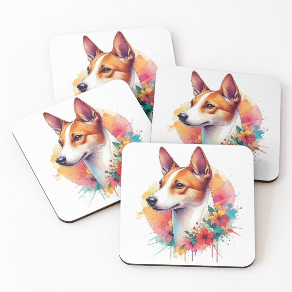Item preview, A beautiful Basenji Mix with various colorful leaves and flowers designed and sold by Marcoshop10.
