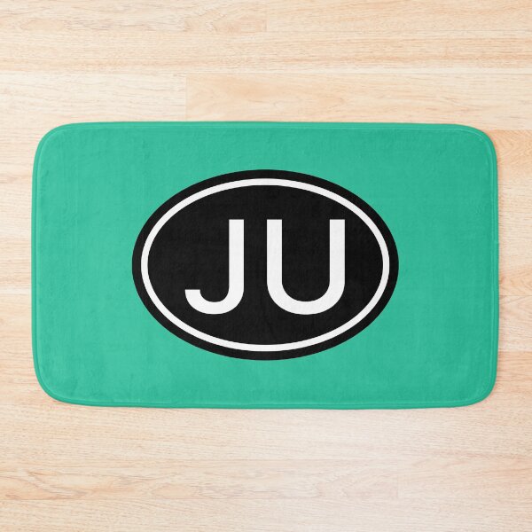 Item preview, JU Initials Monogram Oval White Letters designed and sold by Jeallan Designs.