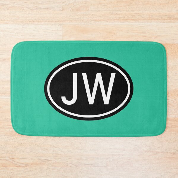 Artikelvorschau, JW Initialen Monogramm ovale weiße Buchstaben entworfen und verkauft von Jeallan Designs.