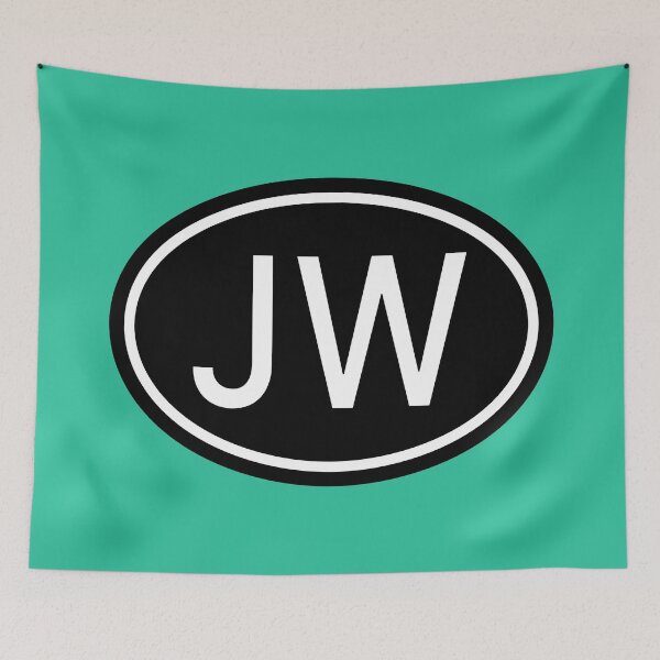 Artikelvorschau, JW Initialen Monogramm ovale weiße Buchstaben entworfen und verkauft von Jeallan Designs.