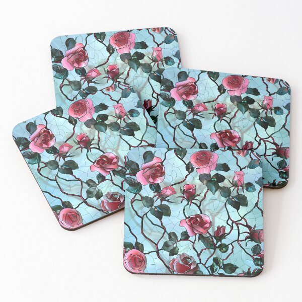 Item preview, Delicate Pink Rose Stained Glass Art designed and sold by mebraart.
