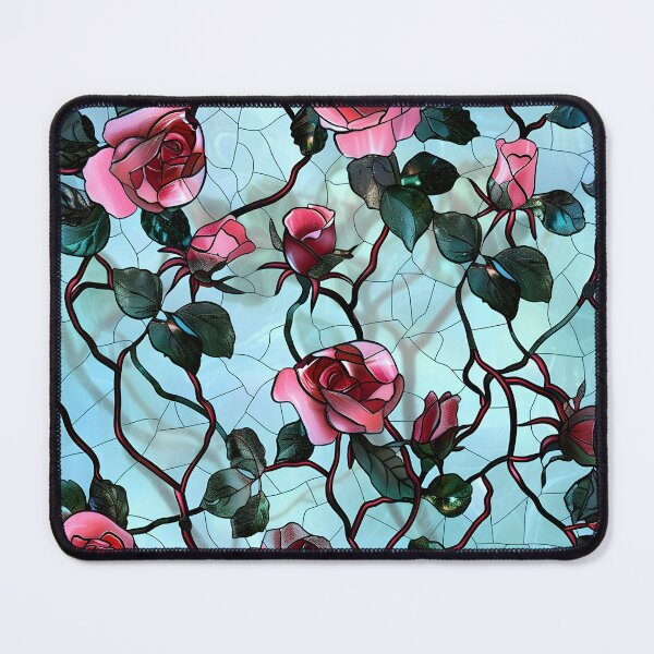 Item preview, Delicate Pink Rose Stained Glass Art designed and sold by mebraart.