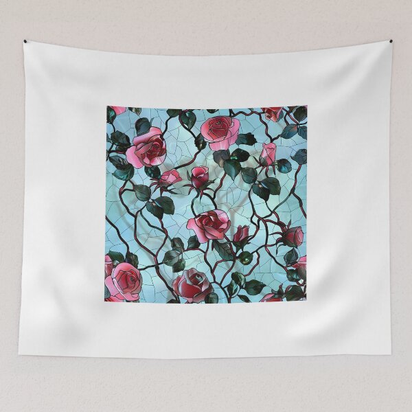 Item preview, Delicate Pink Rose Stained Glass Art designed and sold by mebraart.
