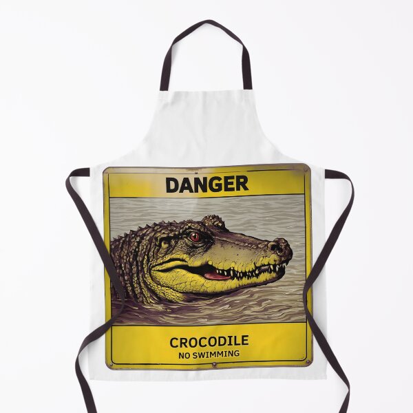 Item preview, Danger No Swimming Crocodile designed and sold by FitEnvy.