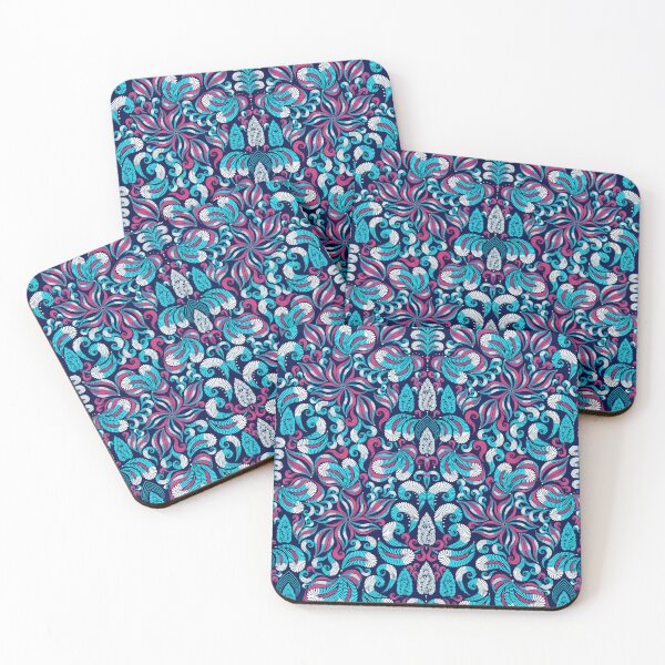 Item preview, Damascus, blue-pink elements on blue background designed and sold by Alex  Blud.