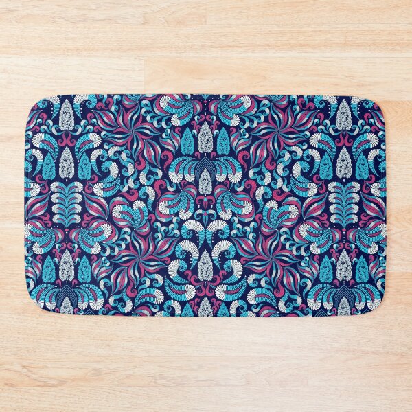 Item preview, Damascus, blue-pink elements on blue background designed and sold by Alex  Blud.