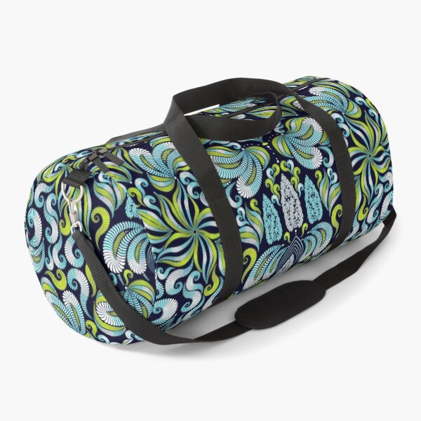 Item preview, Damascus, blue-green elements on a black background designed and sold by Alex  Blud.