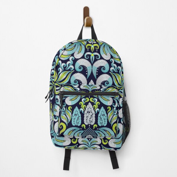 Item preview, Damascus, blue-green elements on a black background designed and sold by Alex Blud.