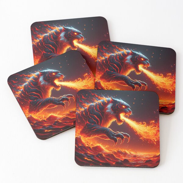 Item preview, Lava Fire Tiger Breathing Fire, Ai Generated Art  designed and sold by ACC .