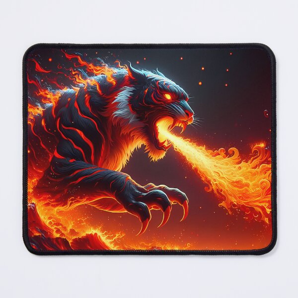 Item preview, Lava Fire Tiger Breathing Fire, Ai Generated Art designed and sold by ACC .