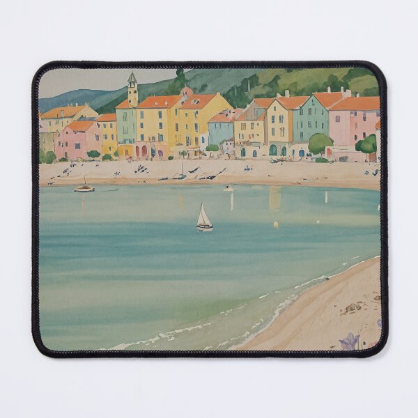 Item preview, Coastal Dreams: Pastel Seaside Town with Sailboats designed and sold by Lizetteh.