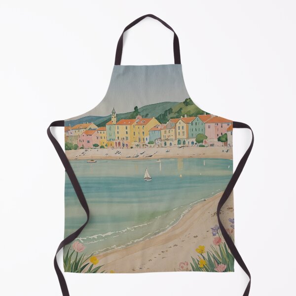Item preview, Coastal Dreams: Pastel Seaside Town with Sailboats designed and sold by Lizetteh.
