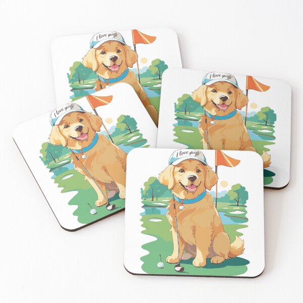 Item preview, Cute Golden Retriever - I Love Golf Quote designed and sold by TurtleDojo.