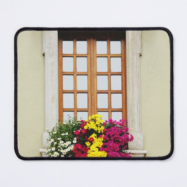 Item preview, Colorful Floral Window in France - Beautiful Architecture in Europe  designed and sold by CarolinaReina.
