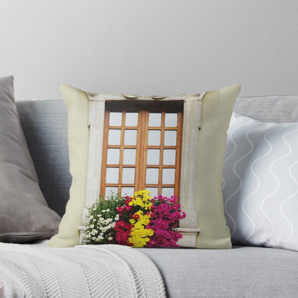 Item preview, Colorful Floral Window in France - Beautiful Architecture in Europe  designed and sold by CarolinaReina.