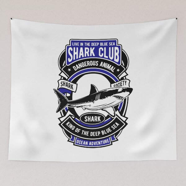 Item preview, Shark Club, Live in the Deep Blue Sea, Dangerous Animal, Shark Society designed and sold by DreamMaden.