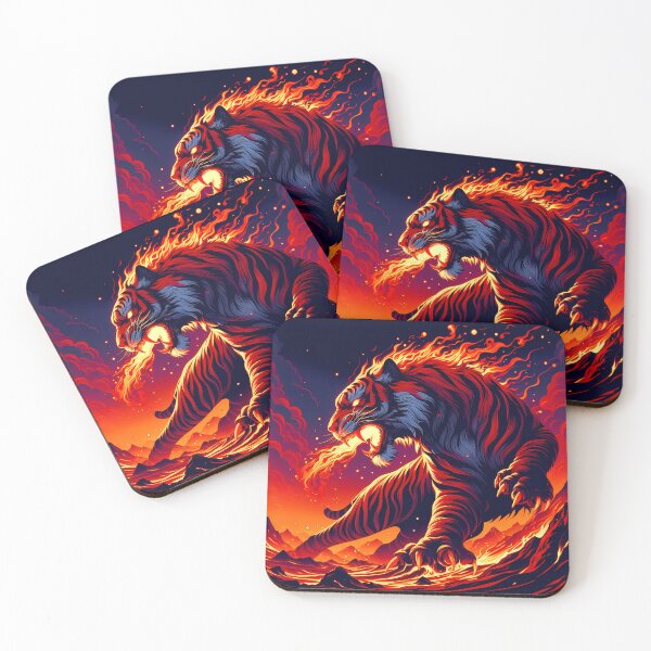 Item preview, Lava Fire Tiger Breathing Fire, Ai Generated Art  designed and sold by ACC .