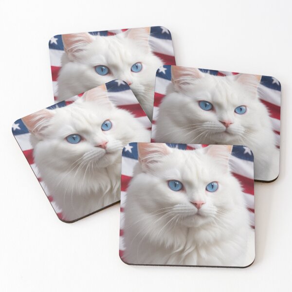 Item preview,  Cat  with usa flag in the background designed and sold by Designfs.