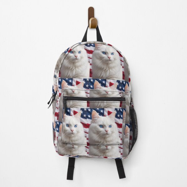 Item preview,  Cat  with usa flag in the background designed and sold by Designfs.