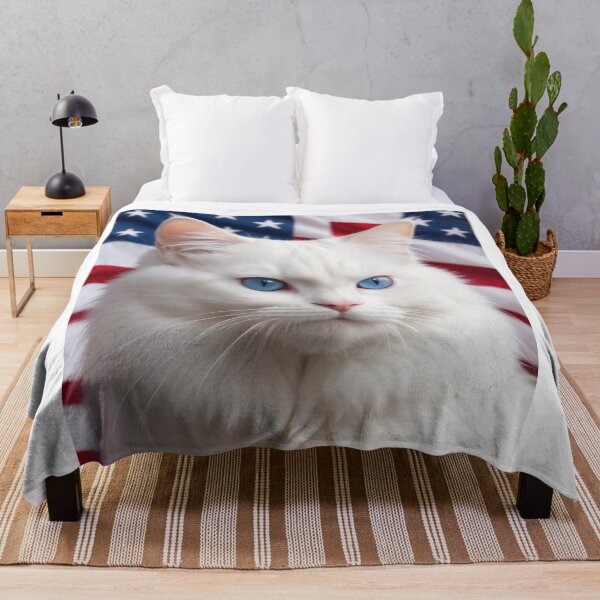 Item preview,  Cat  with usa flag in the background designed and sold by Designfs.