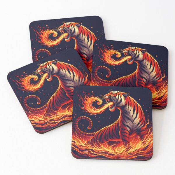 Item preview, Lava Fire Tiger Breathing Fire, Ai Generated Art  designed and sold by ACC .