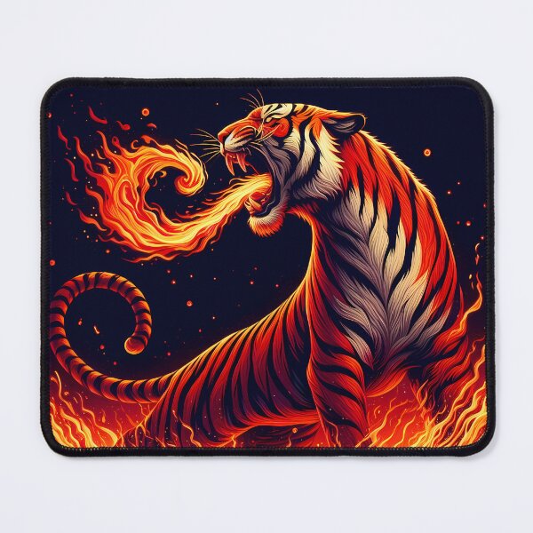 Item preview, Lava Fire Tiger Breathing Fire, Ai Generated Art designed and sold by ACC .