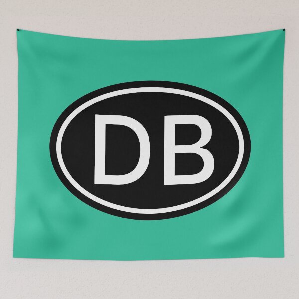 Item preview, DB Initials Monogram Oval White Letters designed and sold by Jeallan Designs.
